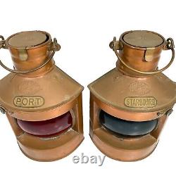 Vintage Tung Woo Lanterns Port & Starboard Copper Masthead Nautical- Maritime
