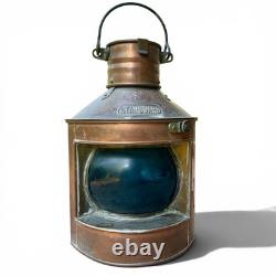 Vintage Tung Woo Ship Lantern Brass Maritime Oil Lamp w Burner Hong Kong