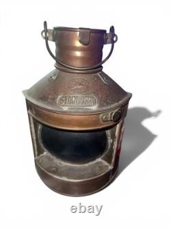 Vintage Tung Woo Ship Lantern Brass Maritime Oil Lamp w Burner Hong Kong