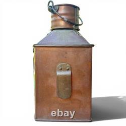 Vintage Tung Woo Ship Lantern Brass Maritime Oil Lamp w Burner Hong Kong