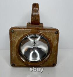 Vintage USN US Navy WWII WW2 Battle Lantern Lamp Brown Bakelite S74434-4