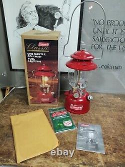 Vintage Unfired Coleman 200B712 Red Single Mantle Lantern 9/97 New In Box