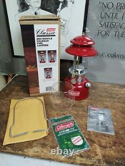 Vintage Unfired Coleman 200B712 Red Single Mantle Lantern 9/97 New In Box