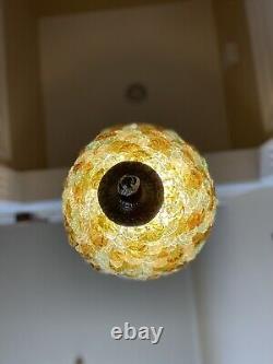 Vintage Venetian Glass Rosette Beaded Basket Chandelier Ceiling Light Lantern