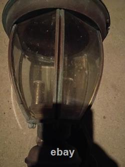 Vintage Victorian Brass Coach Carriage Porch Lantern Lamp Light 30 X 12 X 10