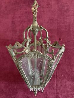 Vintage Victorian Hanging Light, 1910s Lantern