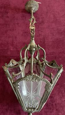 Vintage Victorian Hanging Light, 1910s Lantern