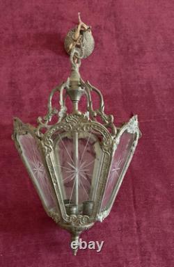 Vintage Victorian Hanging Light, 1910s Lantern