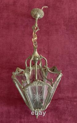 Vintage Victorian Hanging Light, 1910s Lantern