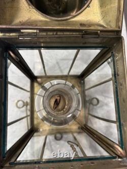 Vintage Viking Brass Ship Lantern Nautical Hanging Oil Lamp With 6 Inch Chimney