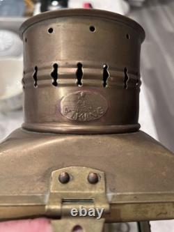 Vintage Viking Brass Ship Lantern Nautical Hanging Oil Lamp With 6 Inch Chimney