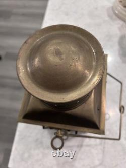 Vintage Viking Brass Ship Lantern Nautical Hanging Oil Lamp With 6 Inch Chimney