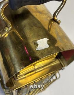 Vintage Viking Solid Caged Nautical Brass Oil Ship Boat Lantern Glass Panels