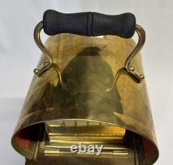 Vintage Viking Solid Caged Nautical Brass Oil Ship Boat Lantern Glass Panels