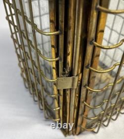 Vintage Viking Solid Caged Nautical Brass Oil Ship Boat Lantern Glass Panels