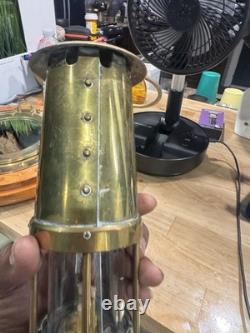 Vintage Weems & Plath 10 Solid Brass Yacht Lamp Oil Lantern Model 700 Maritime