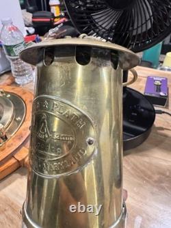 Vintage Weems & Plath 10 Solid Brass Yacht Lamp Oil Lantern Model 700 Maritime