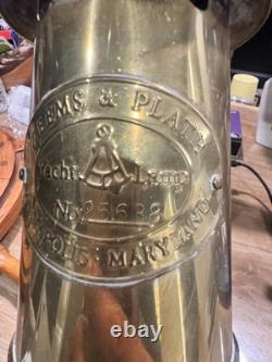 Vintage Weems & Plath 10 Solid Brass Yacht Lamp Oil Lantern Model 700 Maritime