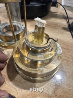 Vintage Weems & Plath 10 Solid Brass Yacht Lamp Oil Lantern Model 700 Maritime