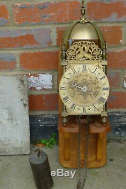 Vintage William Grey, London Verge Escapement Lantern Clock Bracket & Weight