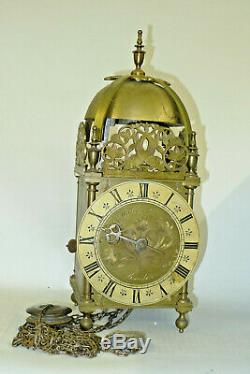 Vintage William Grey, London Verge Escapement Lantern Clock Bracket & Weight