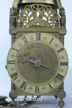 Vintage William Grey, London Verge Escapement Lantern Clock Bracket & Weight