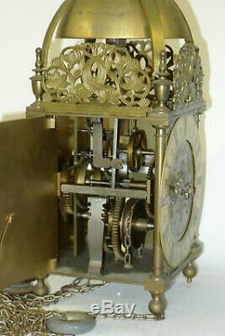 Vintage William Grey, London Verge Escapement Lantern Clock Bracket & Weight