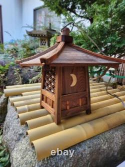 Vintage Wooden Andon Lantern Japanese Antique Lighting (Tested & Working)