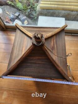 Vintage Wooden Andon Lantern Japanese Antique Lighting (Tested & Working)
