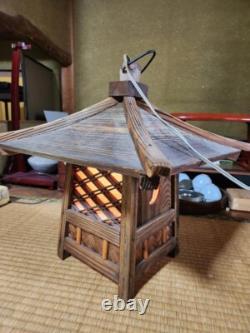 Vintage Wooden Andon Lantern Japanese Antique Lighting (Tested & Working)