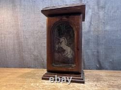 Vintage Wooden Candle Lantern Unicorn Front Glass Antique Holder Unique Retro