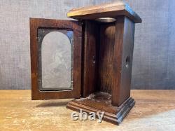 Vintage Wooden Candle Lantern Unicorn Front Glass Antique Holder Unique Retro