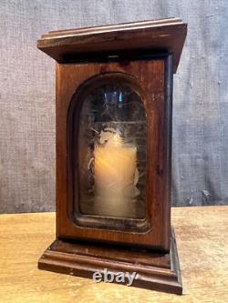 Vintage Wooden Candle Lantern Unicorn Front Glass Antique Holder Unique Retro