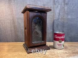 Vintage Wooden Candle Lantern Unicorn Front Glass Antique Holder Unique Retro