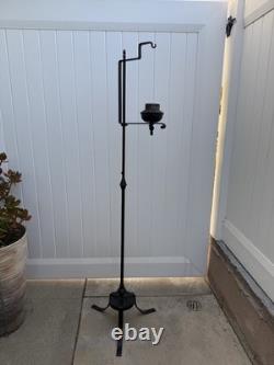 Vintage Wrought Iron Lantern Floor Candelabra