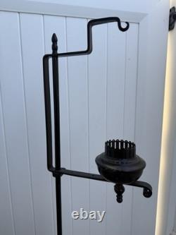 Vintage Wrought Iron Lantern Floor Candelabra