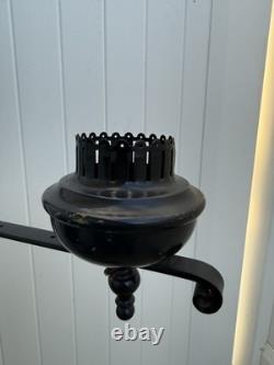Vintage Wrought Iron Lantern Floor Candelabra