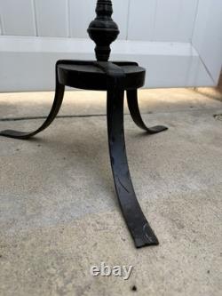 Vintage Wrought Iron Lantern Floor Candelabra