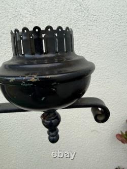 Vintage Wrought Iron Lantern Floor Candelabra