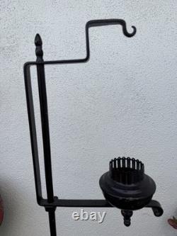 Vintage Wrought Iron Lantern Floor Candelabra