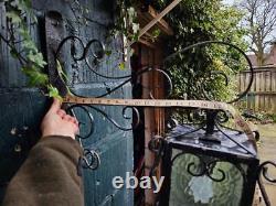 Vintage Wrought Iron Outdoor Lantern and Bracket Porch Lantern