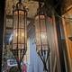 Vintage Wrought Iron Spanish Gothic Revival Hanging Pendant Lanterns Huge 56