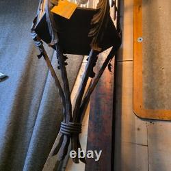 Vintage Wrought Iron Spanish Gothic Revival Hanging Pendant Lanterns Huge 56