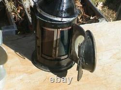 Vintage and Rare Railroad Lantern with sliding lens's Red and Green 5 1/4 Tall