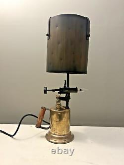 Vintage antique brass blow torch lamp
