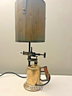 Vintage antique brass blow torch lamp