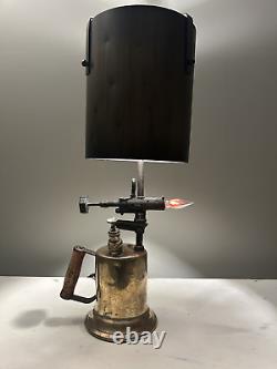 Vintage antique brass blow torch lamp