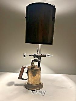 Vintage antique brass blow torch lamp