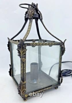 Vintage belgian lantern lamp 1980's bronze made by Chehoma