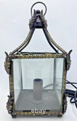 Vintage belgian lantern lamp 1980's bronze made by Chehoma